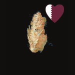 Qatar Flag Heart Map Fitted AA T-Shirt
