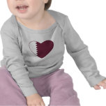 Qatar Flag Heart T-Shirt