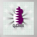 Qatar Flag Map 2.0 Posters