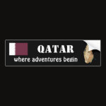 Qatar Flag Map Text Bumper Sticker