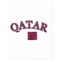 Qatar football design postcard