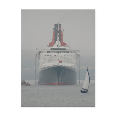 QE2 on the River Forth Post Card by MagicTyger