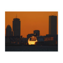 QM2 in Boston postcards