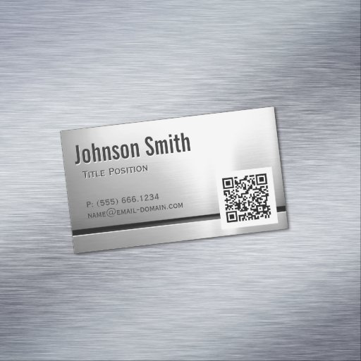 QR Code and Stainless Steel Brushed Metal Look DoubleSided Standard