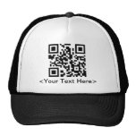 QR Code Baseball Cap With Editable Text Trucker Hats