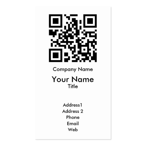 QR Code Business Card Template - Vertical (front side)