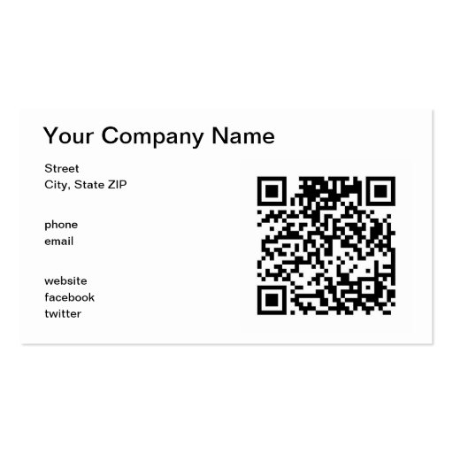 QR Code Business Card Templates (front side)