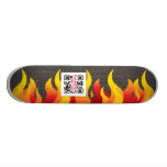 QR Code Flaming Skateboard