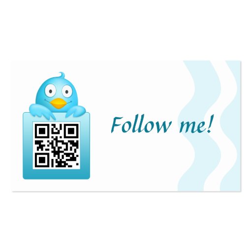QR Code Follow Me Business Card Template (front side)