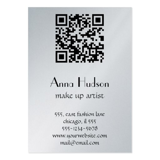 QR Code (Quick Response Code) Black and White Business Cards (front side)