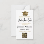 Qr Code Save The Date Graduation Gold Announcement Zazzle