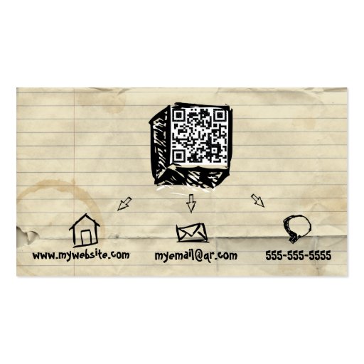 QR Code Sketchy Business Card (front side)
