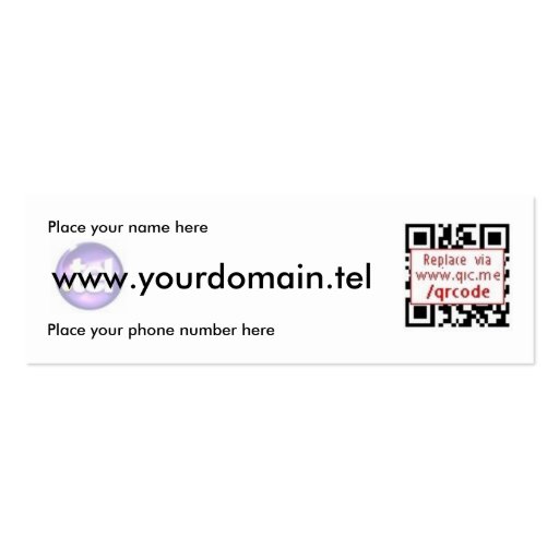 QRCode Business Card for .Tel Domains (front side)
