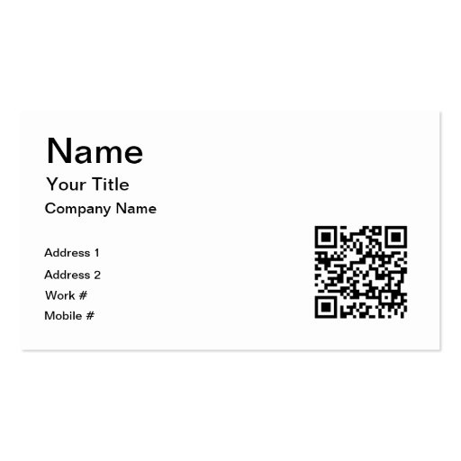 QrCode Business Card Template (front side)