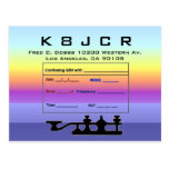 QSL Card with twilight background with large code Post Cards