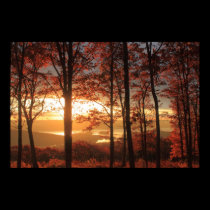 Quabbin Reservoir New Salem Oak Foliage Sunrise posters