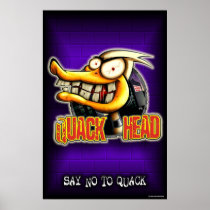 addiction, adult, beer, crack, head, drug, drugs, duck, funny, gag, humor, just funny, Poster with custom graphic design
