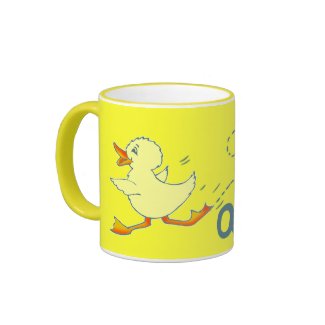 Quackers bright yellow duck mug