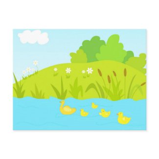 Quacking ducks postcard