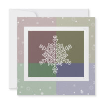Quad Color Snowflakes Invitation