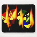 QUAD QUADS FLAMING ACES POKER CASINO ART LAS VEGAS mousepads by Teofaith QUAD QUADS FLAMING ACES POKER CASINO ART LAS VEGAS mousepads