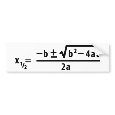 quadratic formula bumper stickers by TomaniacLines