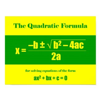 Quadratic Formula Poster