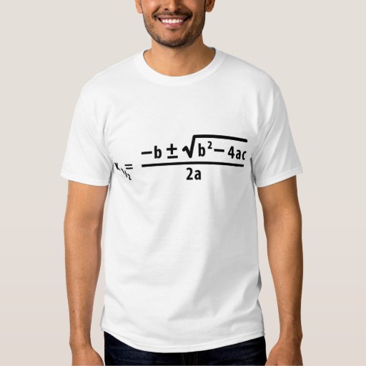 Quadratic Formula T Shirt Zazzle 8436