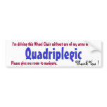 quadriplegic awarness bumper stickers