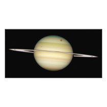 Quadruple Saturn Moons in Transit Custom Photo Card