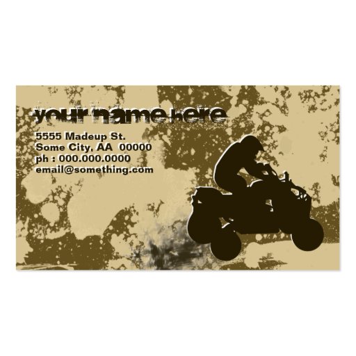 quads : dirt trail : business card templates (front side)