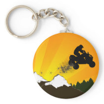 quads. orange sunset. key chain