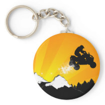 quads. orange sunset. keychain