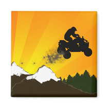 quads. orange sunset. refrigerator magnets