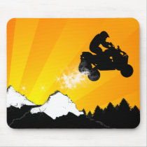 quads. orange sunset. mouse mats