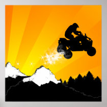 quads. orange sunset. print