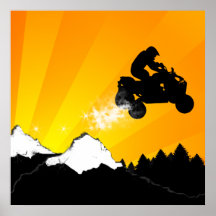quads. orange sunset. print