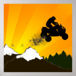 quads. orange sunset. poster