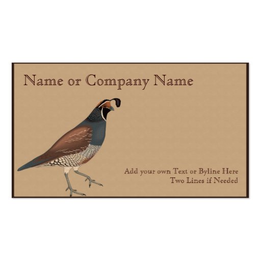 Quail on  Gray Gamboge with Leaves Business Card (front side)