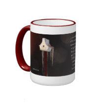Quaint Little Birdhouse with Bible Verse mugs
