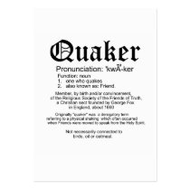 Quaker definition welcome card business cards by quakershop Quaker definition welcome card business cards