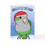 Quaker Parakeet Happy Holidays Christmas Card