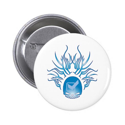 Quality Assurance Engineering Skull Pinback Button