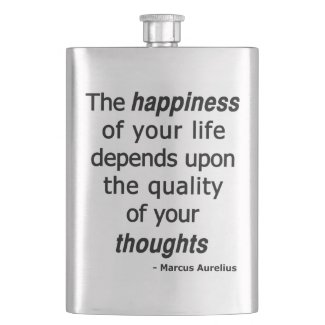 Quality Thoughts? Then a Happy Life... Black Text