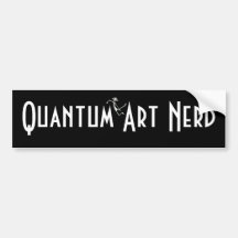 Quantum Art Nerd© with floating Alien Bumper Stickers