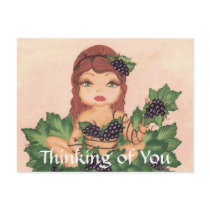 Quantum Cutie Grape Vine Girl Thinking of You postcards by Quantum_Art_Nerd Quantum Cutie Grape Vine Girl Thinking of You postcards