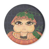 Quantum Kid in a Halloween Pumpkin magnets