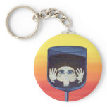 Quantum Kid in Wine Glass Keychains