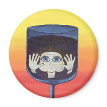 Quantum Kid in Wine Glass magnets