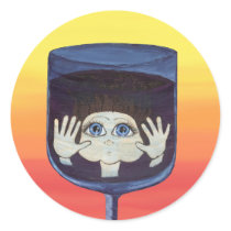 Quantum Kid in Wine Glass stickers by Quantum_Art_Nerd Quantum Kid in Wine Glass stickers